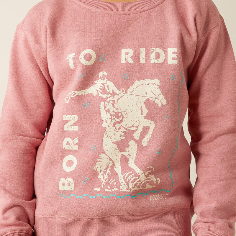 Ariat Girls Junior Rider Sweatshirt Rose Wine Heather