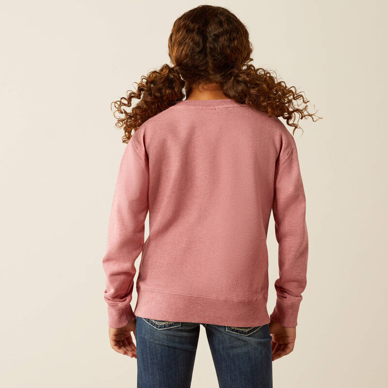 Ariat Girls Junior Rider Sweatshirt Rose Wine Heather