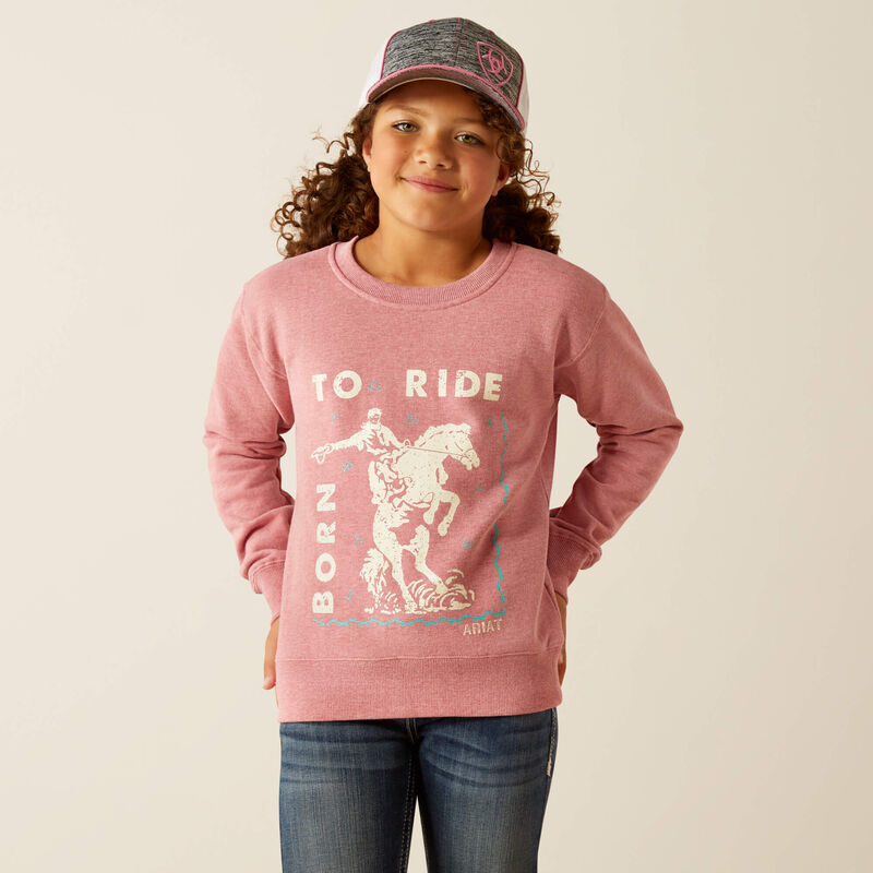 Ariat Girls Junior Rider Sweatshirt Rose Wine Heather