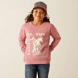 Ariat Girls Junior Rider Sweatshirt Rose Wine Heather