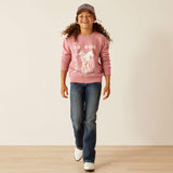 Ariat Girls Junior Rider Sweatshirt Rose Wine Heather