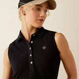 Ariat Womens Prix 3.0 Sleeveless Polo Black