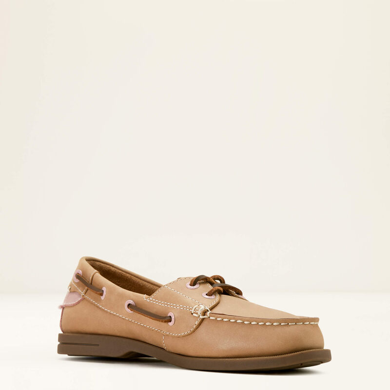 Ariat Womens Antigua Boat Shoe Natural Tan