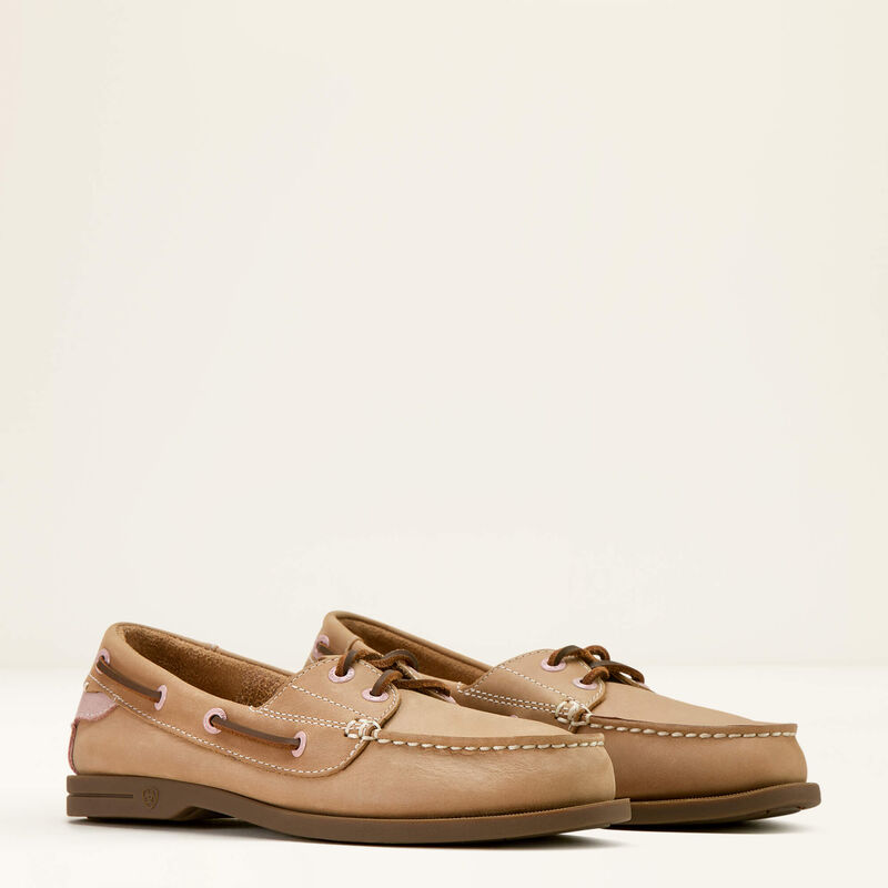 Ariat Womens Antigua Boat Shoe Natural Tan