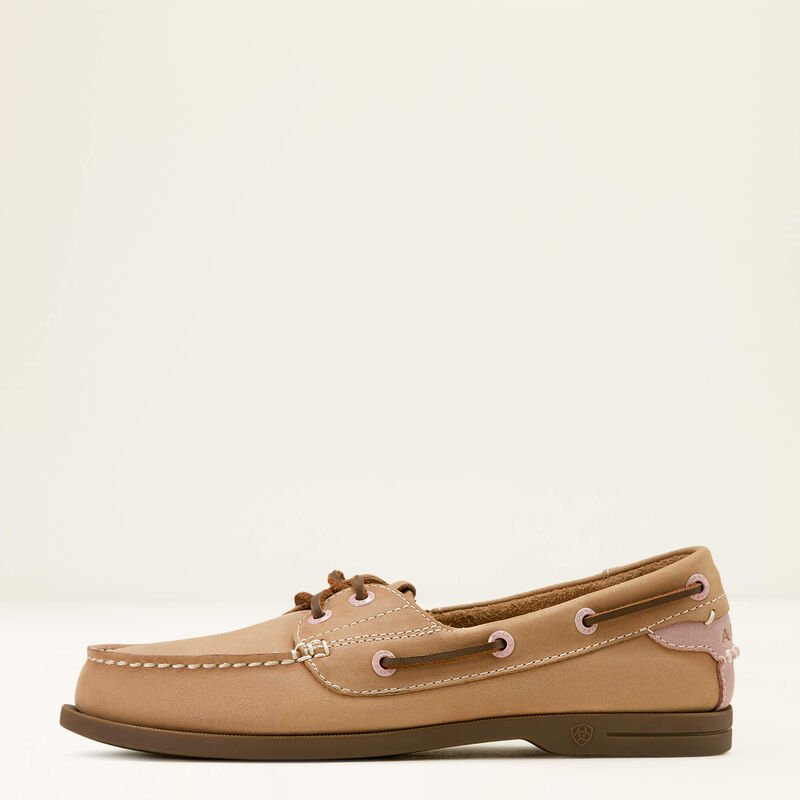 Ariat Womens Antigua Boat Shoe Natural Tan