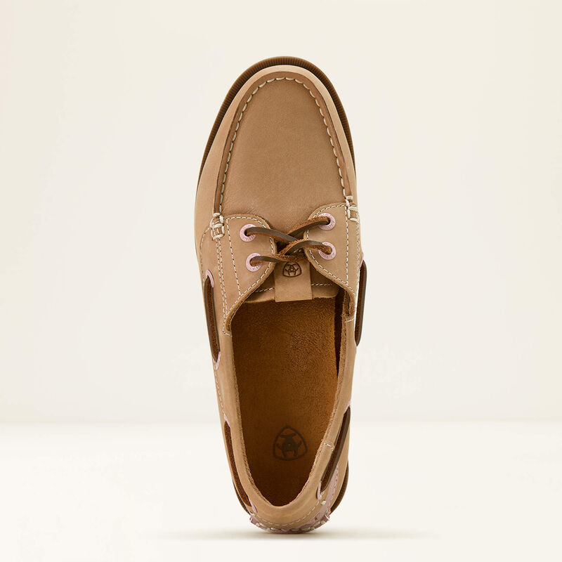 Ariat Womens Antigua Boat Shoe Natural Tan