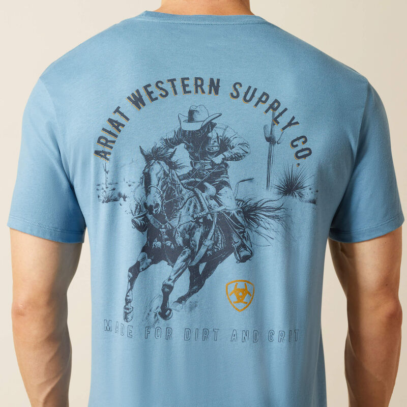 Ariat Mens Blazing Saddle SS T-Shirt Coronet Blue