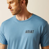 Ariat Mens Blazing Saddle SS T-Shirt Coronet Blue