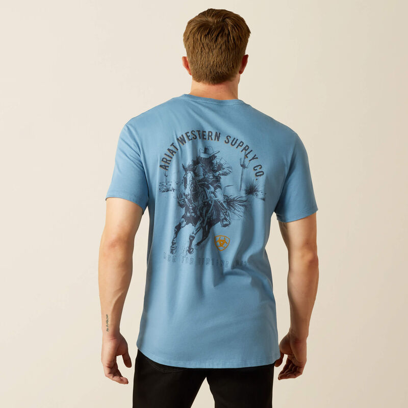 Ariat Mens Blazing Saddle SS T-Shirt Coronet Blue