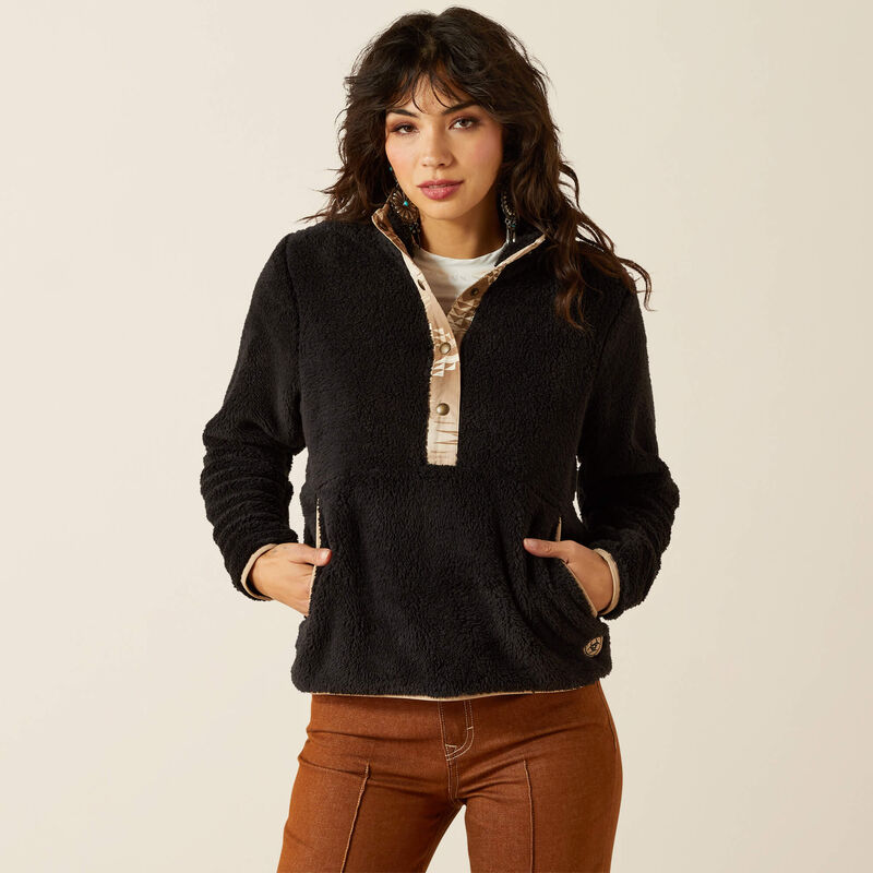 Ariat Womens Berber Snap Front Sweatshirt Black