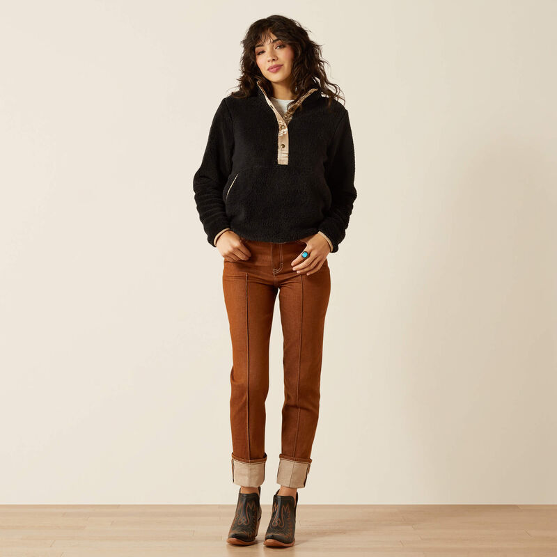 Ariat Womens Berber Snap Front Sweatshirt Black
