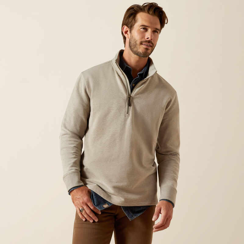 Ariat Mens Wilford 1/2 Zip Sweatshirt Flint Grey Heather