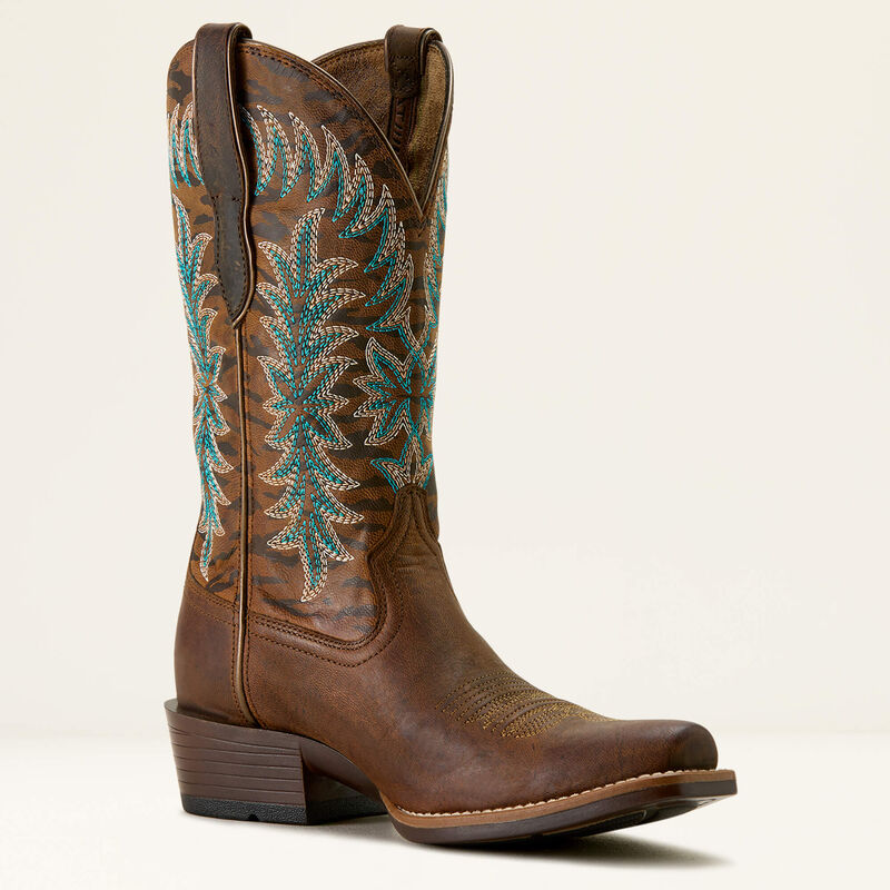 Ariat Wms Beaumont K-Toe Western Boots Sassy Brown / Gilded Tiger Print