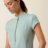 Ariat Womens Breathe 1/2 Zip Cap Sleeeve Baselayer Blue Surf