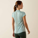 Ariat Womens Breathe 1/2 Zip Cap Sleeeve Baselayer Blue Surf