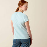 Ariat Youth Vertical Logo SS T-Shirt Starlight Blue / Blue Surf