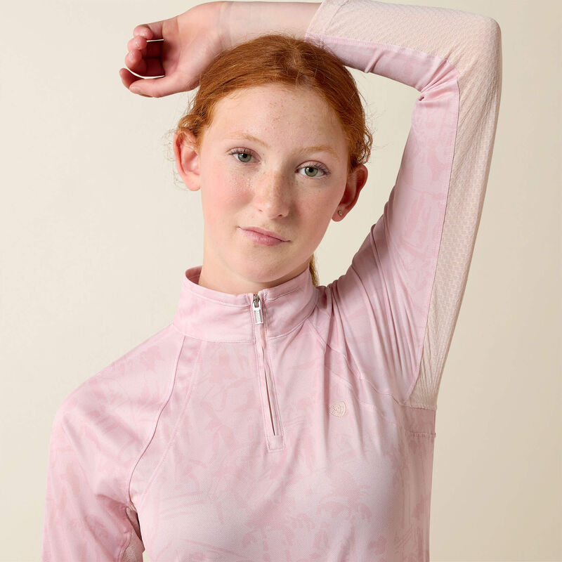 Ariat Youth Sunstopper 3.0 LS Baselayer Sepia Horse Park Print