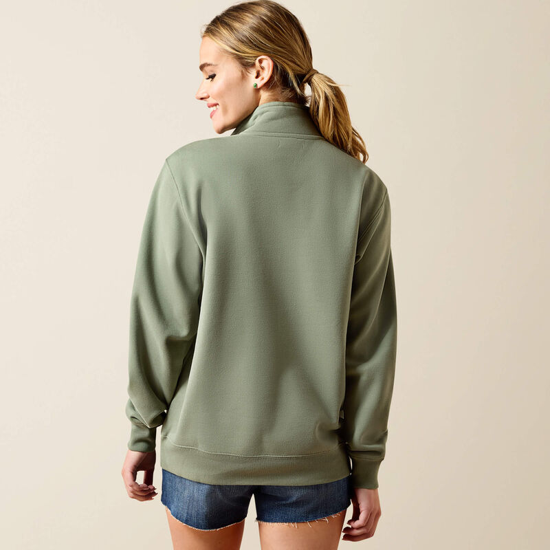 Ariat Womens Foundation Logo 1/2 Zip Sweatshirt Sea Spray