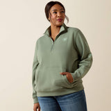 Ariat Womens Foundation Logo 1/2 Zip Sweatshirt Sea Spray