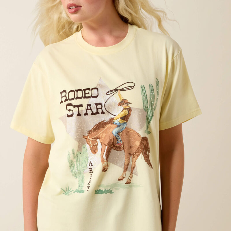 Ariat Womens Rodeo Star Boyfriend SS T-Shirt Pear Sorbet