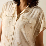 Ariat Womens Badlands SS Shirt Turtledove Ranchscape