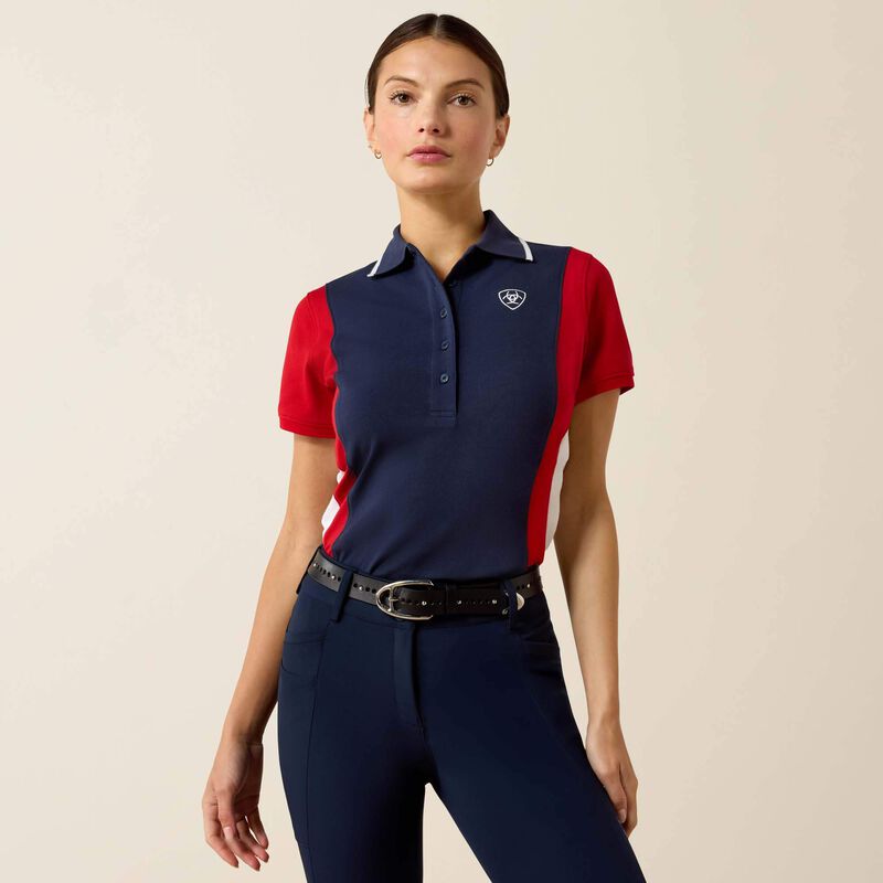 Ariat Womens Taryn SS Polo NavyT & Red