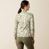 Ariat Womens Lunaveil 1/2 Zip Baselayer Olive Coincide Print