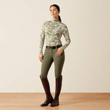 Ariat Womens Lunaveil 1/2 Zip Baselayer Olive Coincide Print
