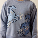 Ariat Youth Martine Sweatshirt Blue Grey Let's Play