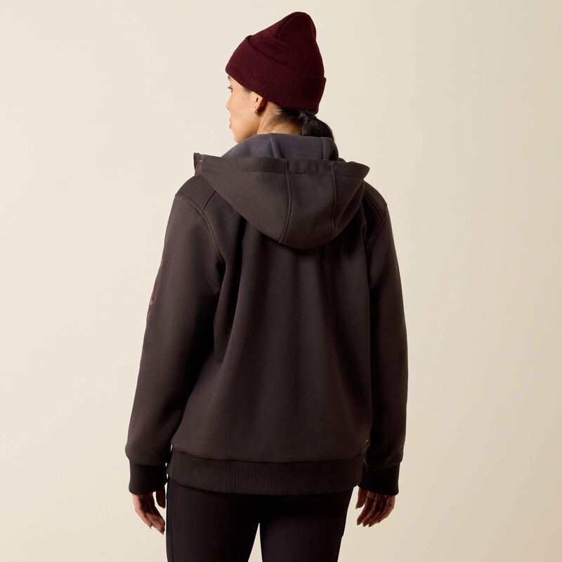 Ariat Womens Rebar All-Weather Full Zip Hoodie Espresso