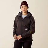 Ariat Womens Rebar All-Weather Full Zip Hoodie Espresso