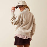 Ariat Womens Running Wild 1/2 Zip Sweatshirt Oatmeal Heather