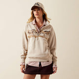 Ariat Womens Running Wild 1/2 Zip Sweatshirt Oatmeal Heather