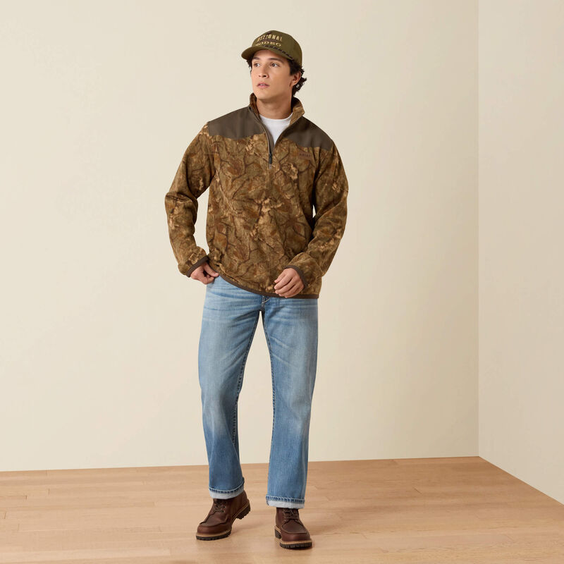 Ariat Mens Basis Fleece Pullover Savannah Tan Camo