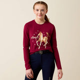 Ariat Youth Painted Dream LS T-Shirt Beet Red