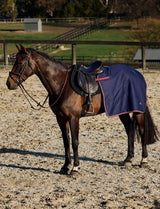 Weatherbeeta Essential Fleece Lined Quarter Sheet Navy / Burgundy