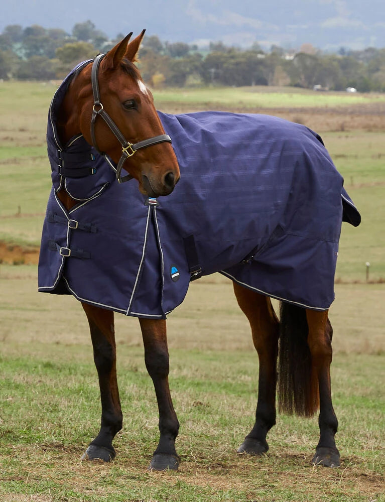 Weatherbeeta Comfitec Prelim Turnout Combo 220g Navy Embossed Plaid