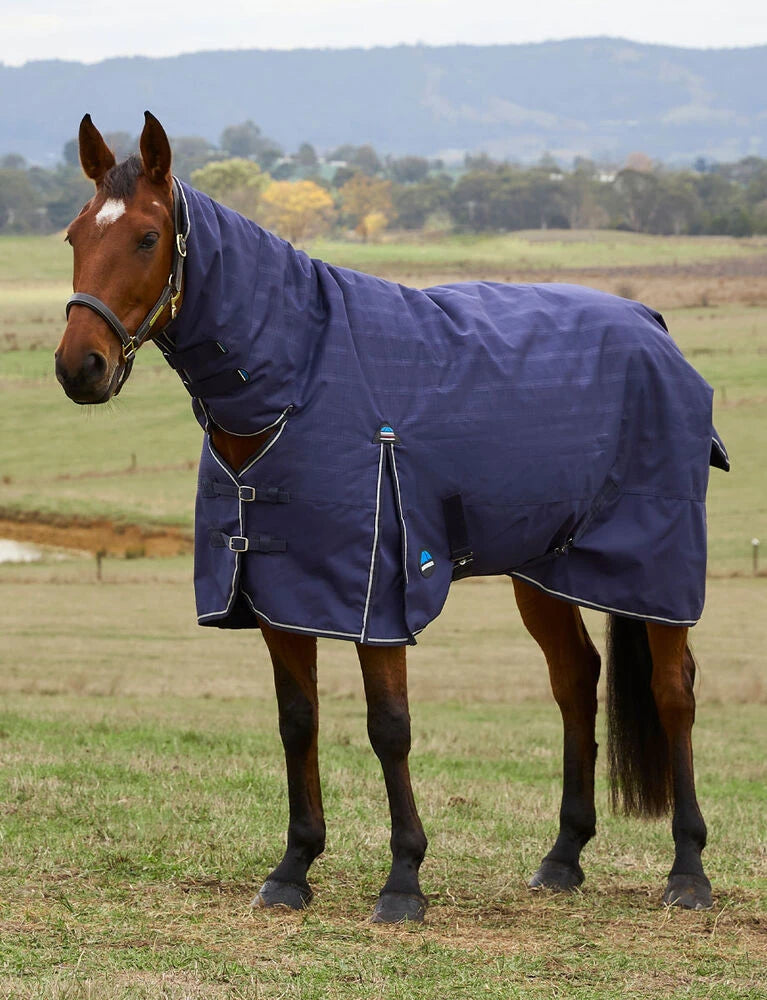 Weatherbeeta Comfitec Prelim Turnout Combo 220g Navy Embossed Plaid