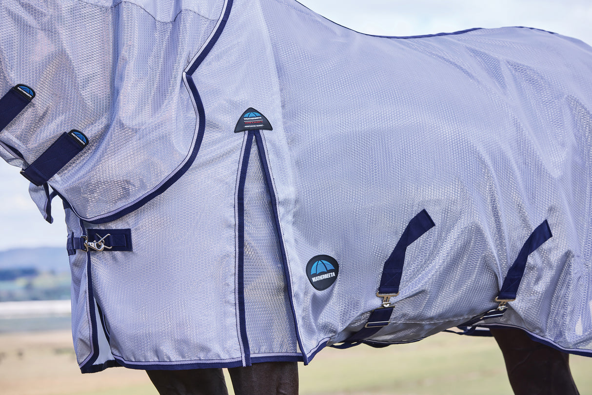 Weatherbeeta Comfitec Hexi Shield Fly Sheet Combo Silver/Navy/White