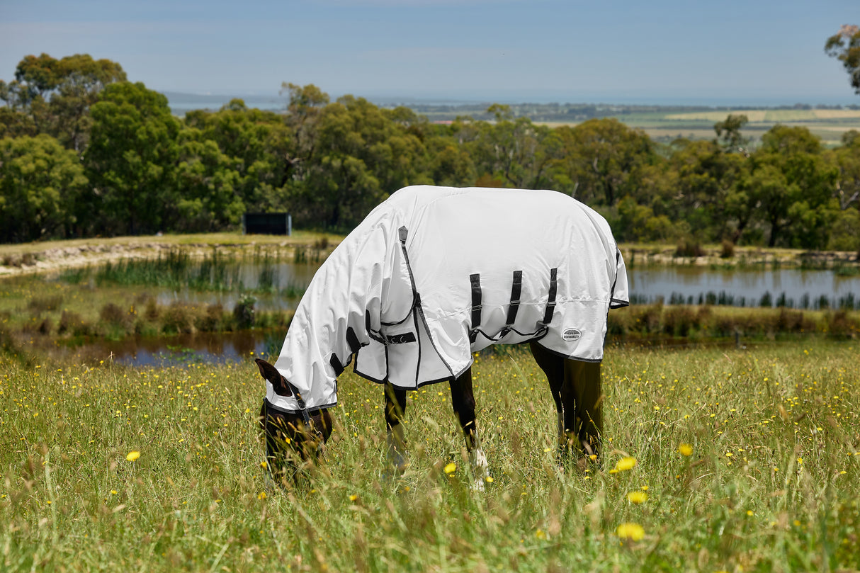 Weatherbeeta Comfitec Sweet Itch Shield Fly Sheet Combo White/Charcoal
