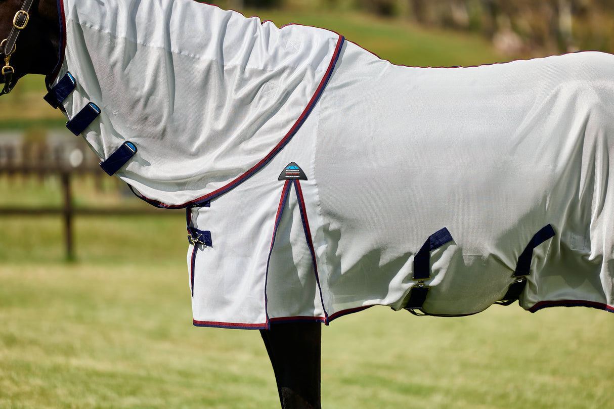 Weatherbeeta Comfitec Airflow Fly Sheet Detach-A-Neck Grey/Navy/Burgundy