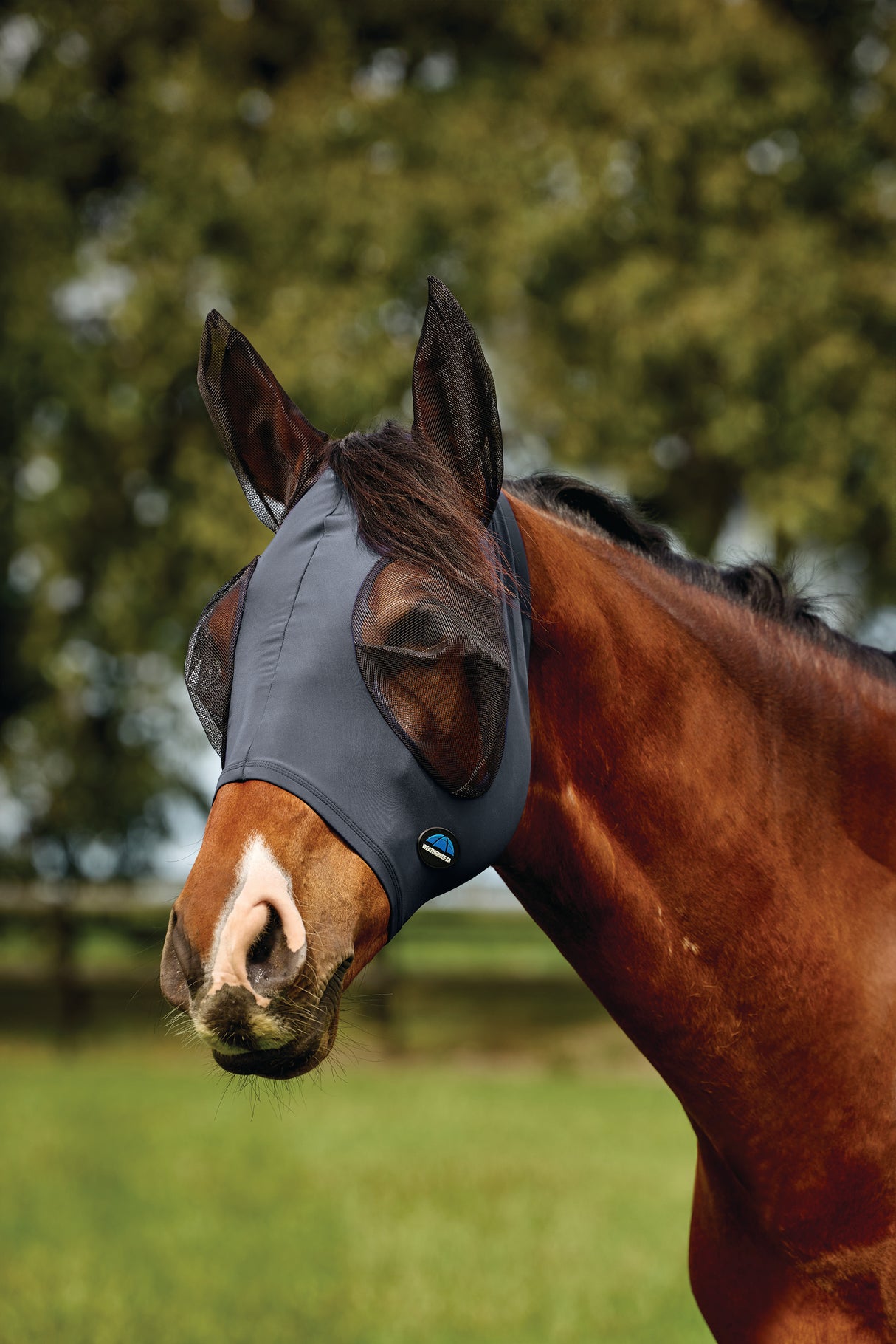 Weatherbeeta Comfitec Deluxe Stretch Fly Mask With Ears Charcoal/Black