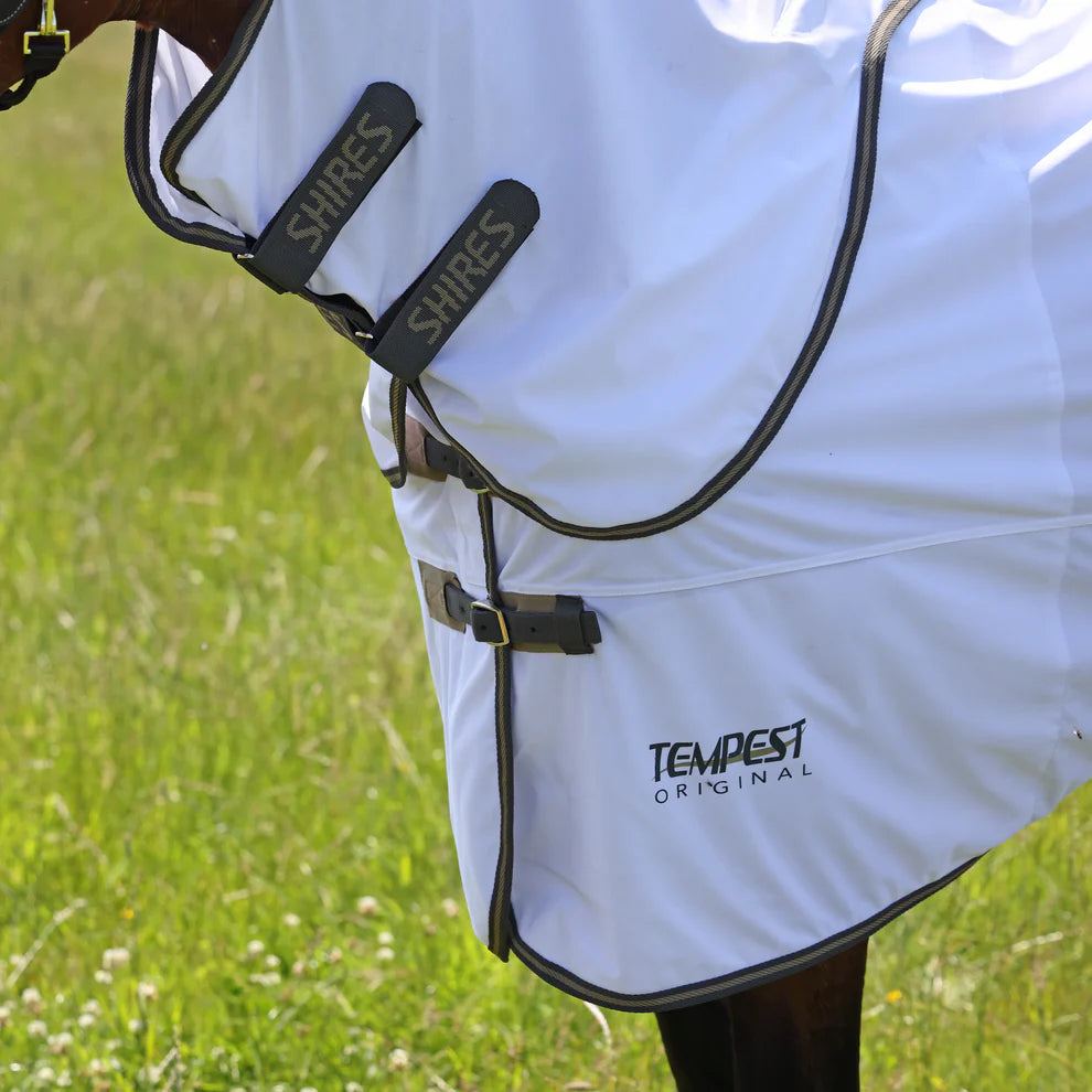 Shires Tempest Original Fly Rug & Neck Set White / Grey
