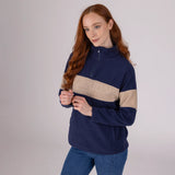 Aubrion Equestrian Quarter Zip Fleece Midnight / Taupe