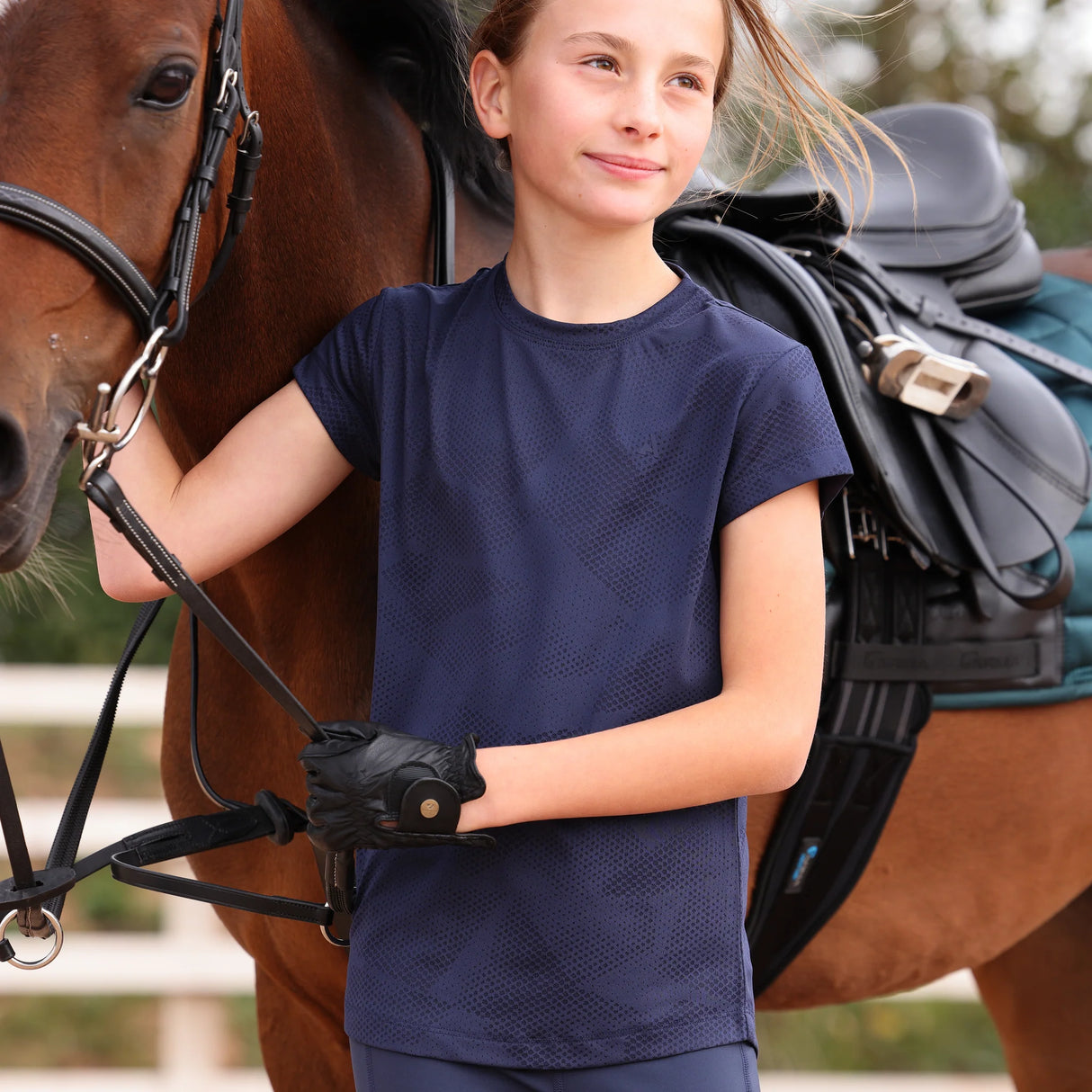 Aubrion Young Rider React Tech T-Shirt Midnight
