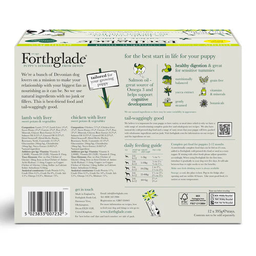 Forthglade Puppy Complete Grain Free Chicken & Lamb Variety Pack 12x395g