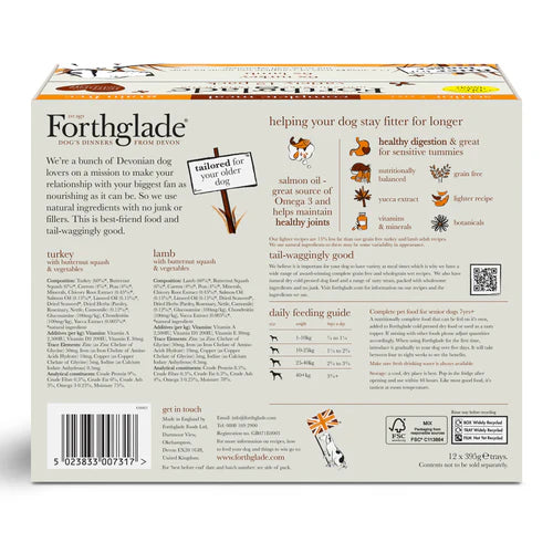 Forthglade Senior Complete Grain Free Turkey & Lamb Variety Pack 12x395g