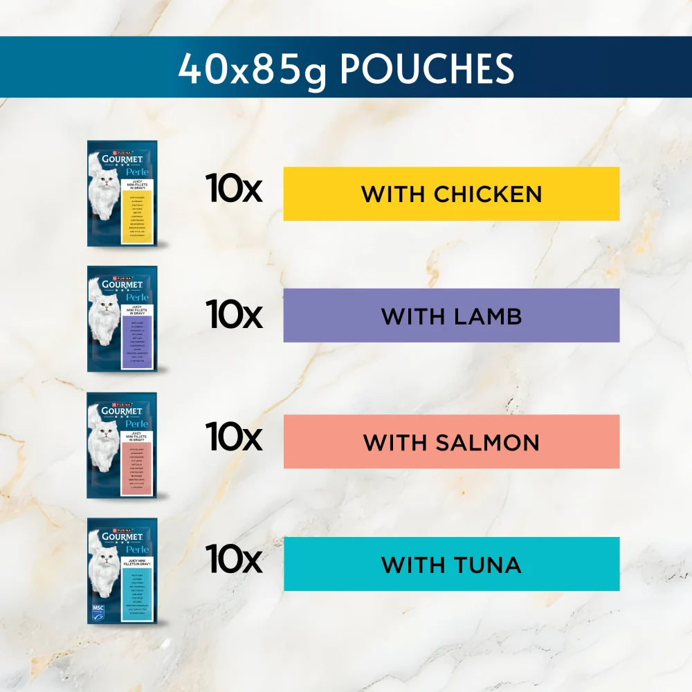 Gourmet Perle Pouch Box Delighters Collection In Gravy 40x85g