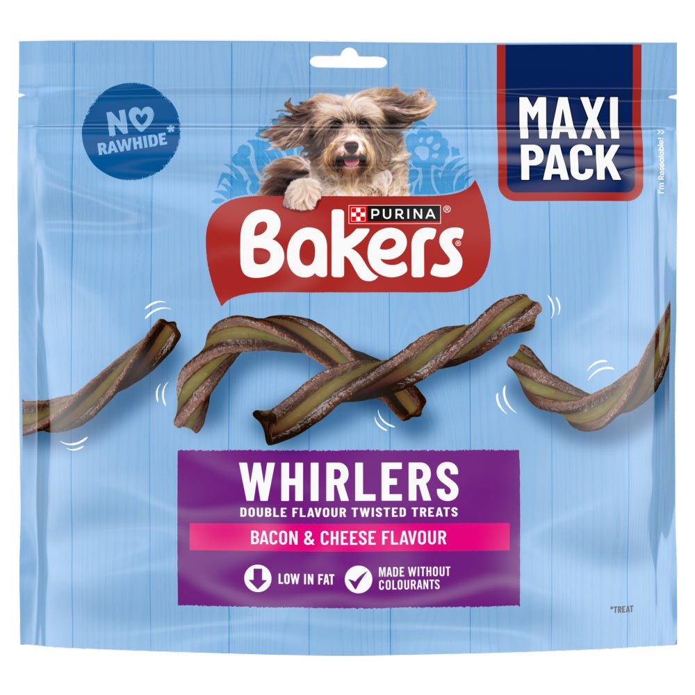 Bakers Whirlers Bacon & Cheese Dog Treats 450g