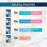 Gourmet Perle Pouches Mini Fillets in Gravy Ocean Collection Wet Cat Food 40x85g
